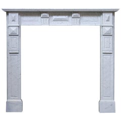 Antique Continental Carara Marble Fire Surround