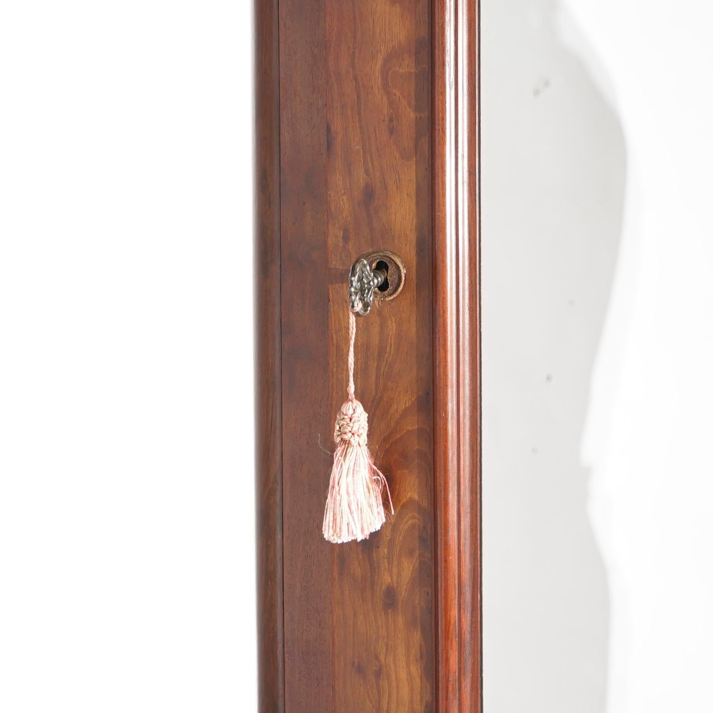 Antique Continental Carved Flame Mahogany Mirrored Armoire, C1880 6