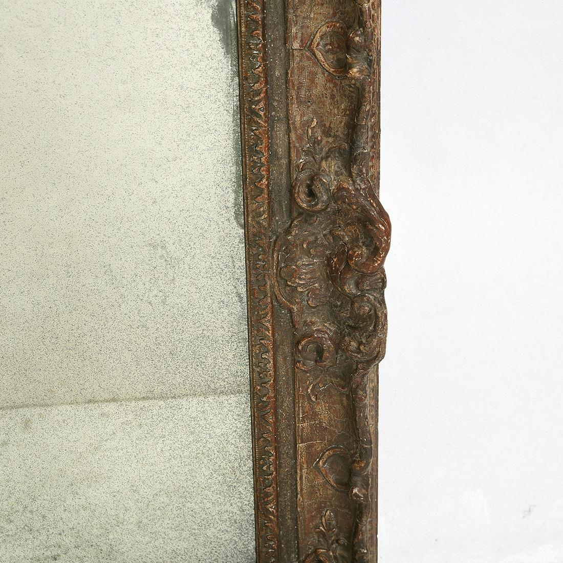 Sculpté à la main Antique Continental Gesso Wall Mirror en bois sculpté et doré Fin du 19ème siècle en vente