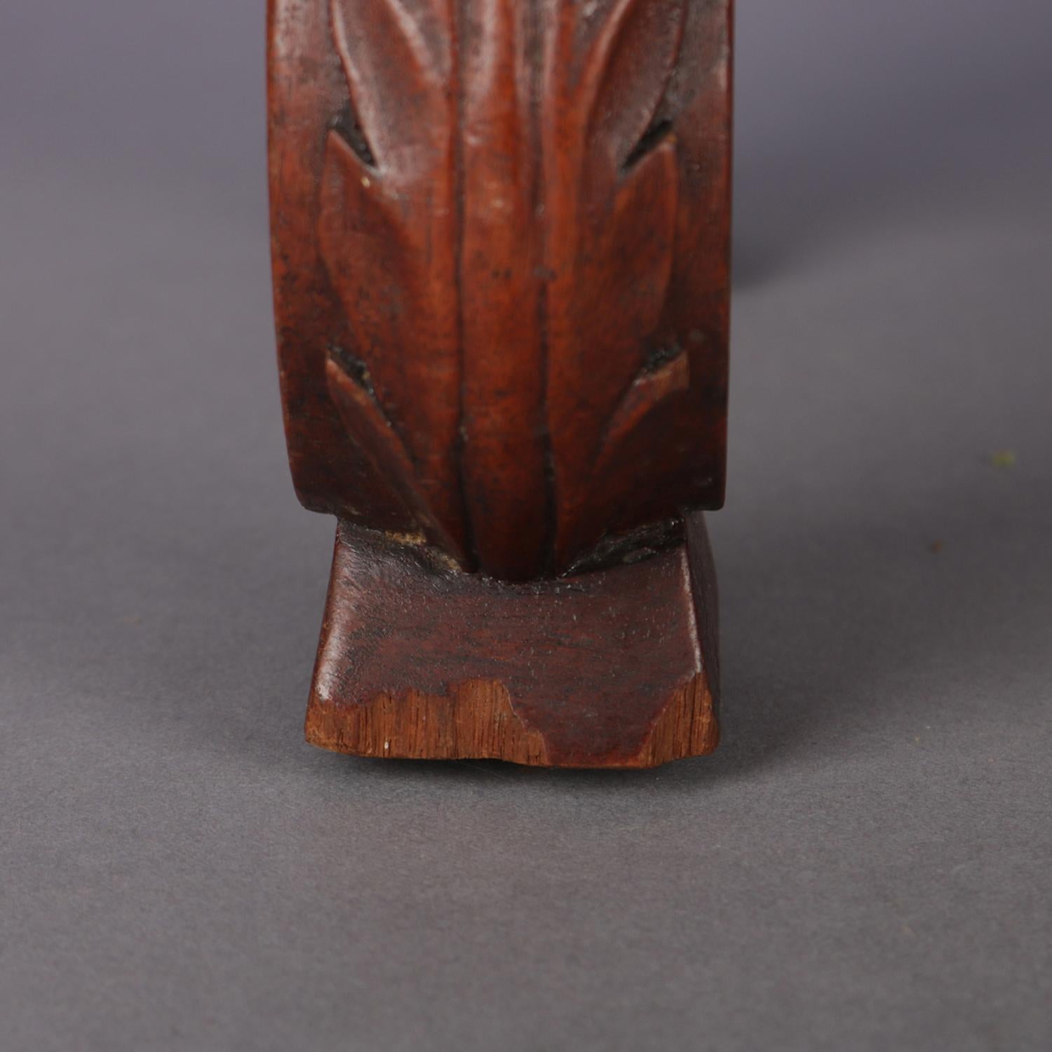 Antique Continental Carved Walnut and Tapestry Footstool, circa 1850 2