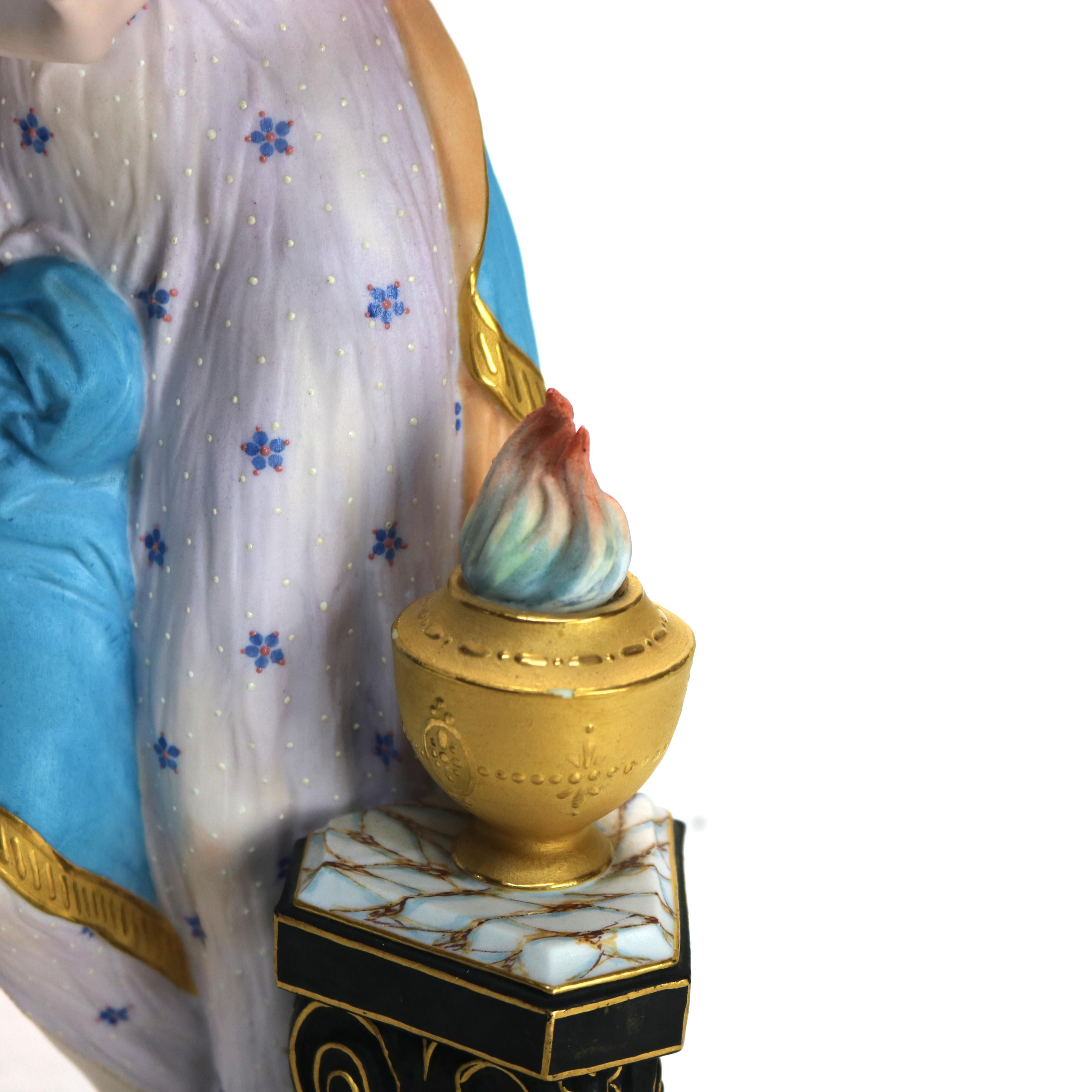 Antique Continental Classical Polychromed Bisque Figure of a Woman 19thC In Good Condition In Big Flats, NY