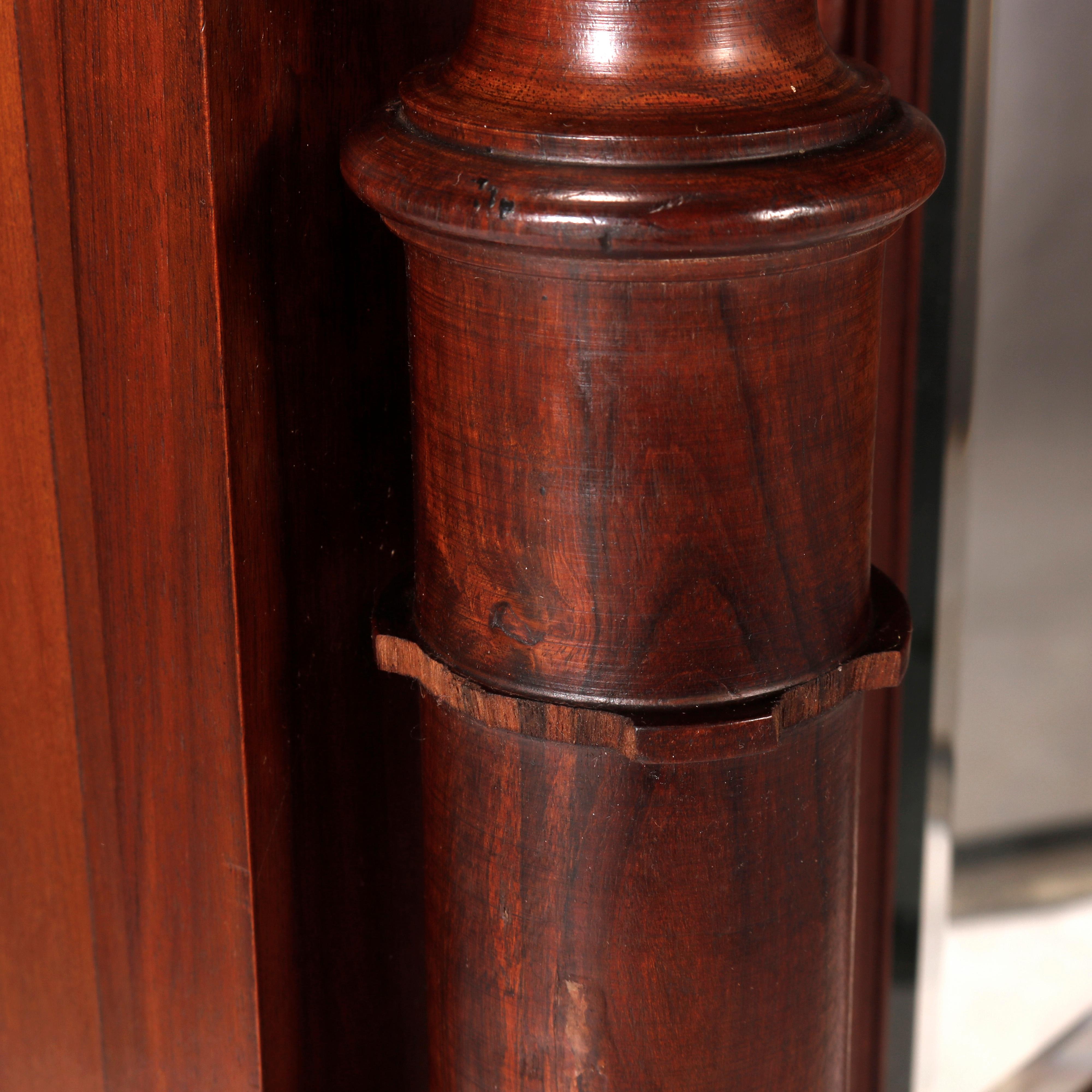 Antique Continental Double Door Walnut Mirrored Wardrobe, Circa 1890 9