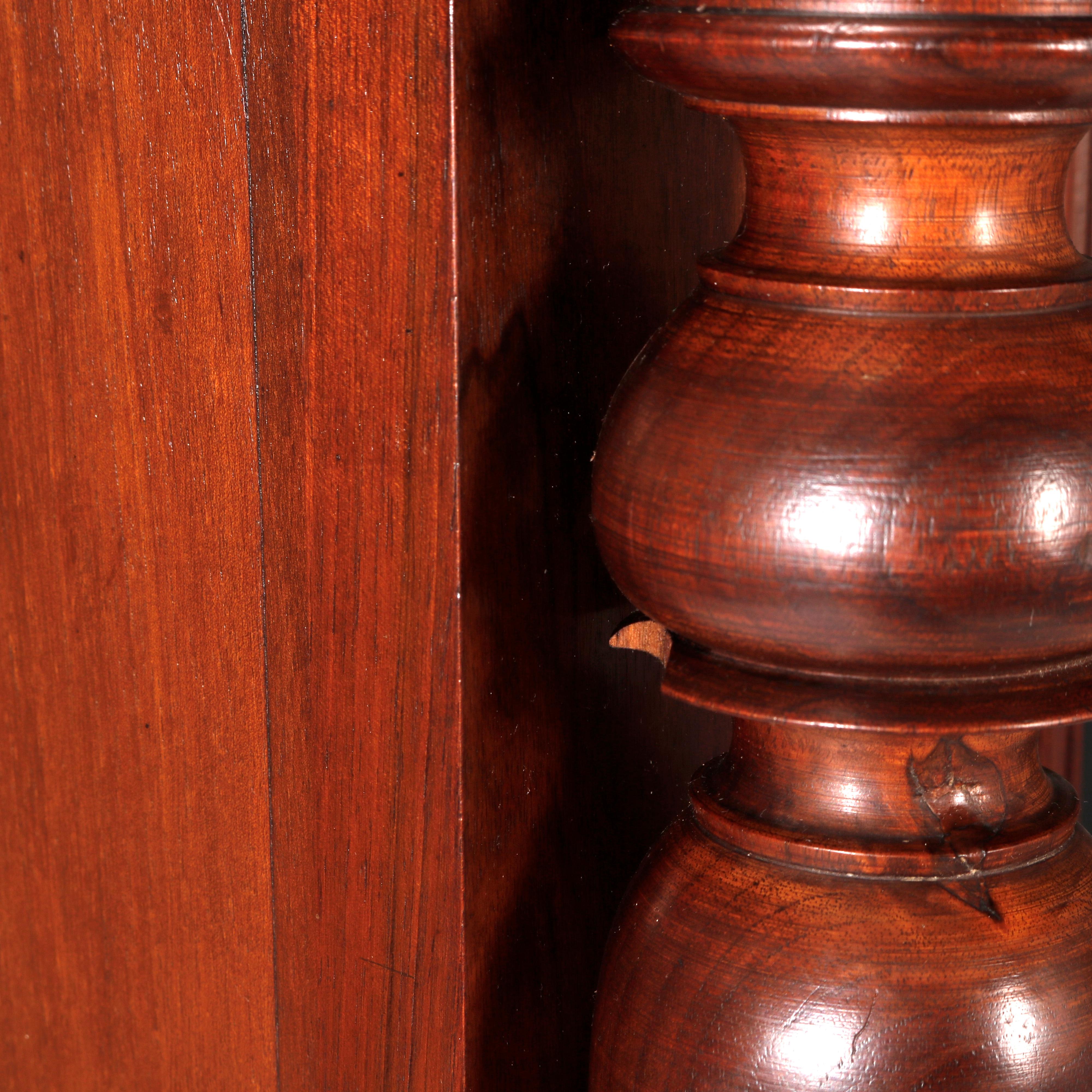 Antique Continental Double Door Walnut Mirrored Wardrobe, Circa 1890 10