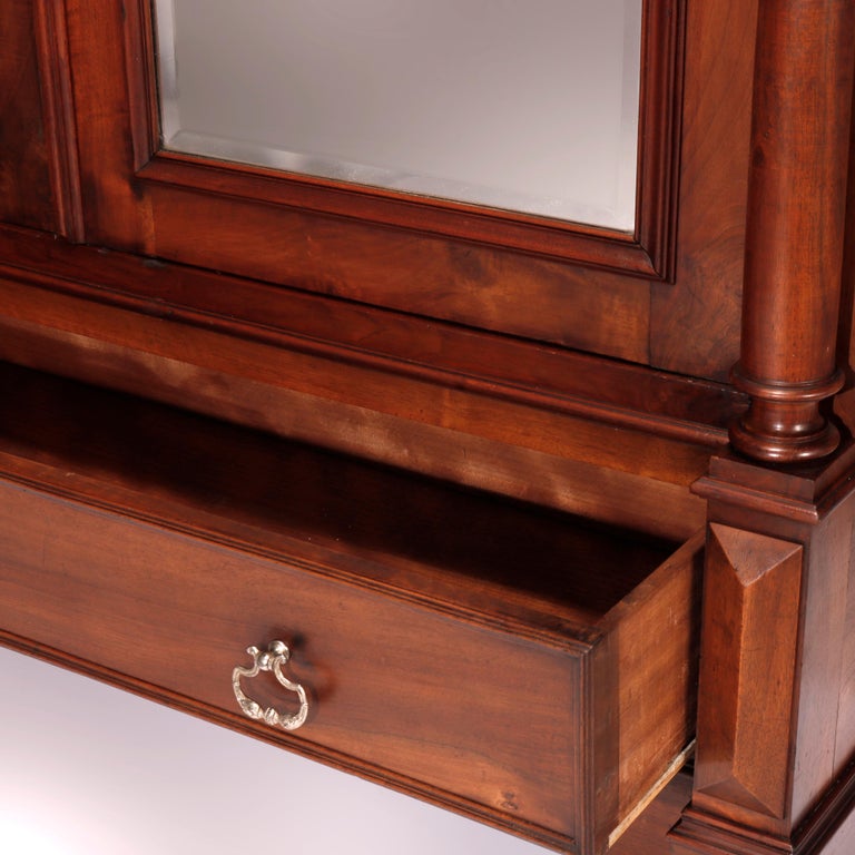 Antique Continental Double Door Walnut Mirrored Wardrobe, Circa 1890 at ...