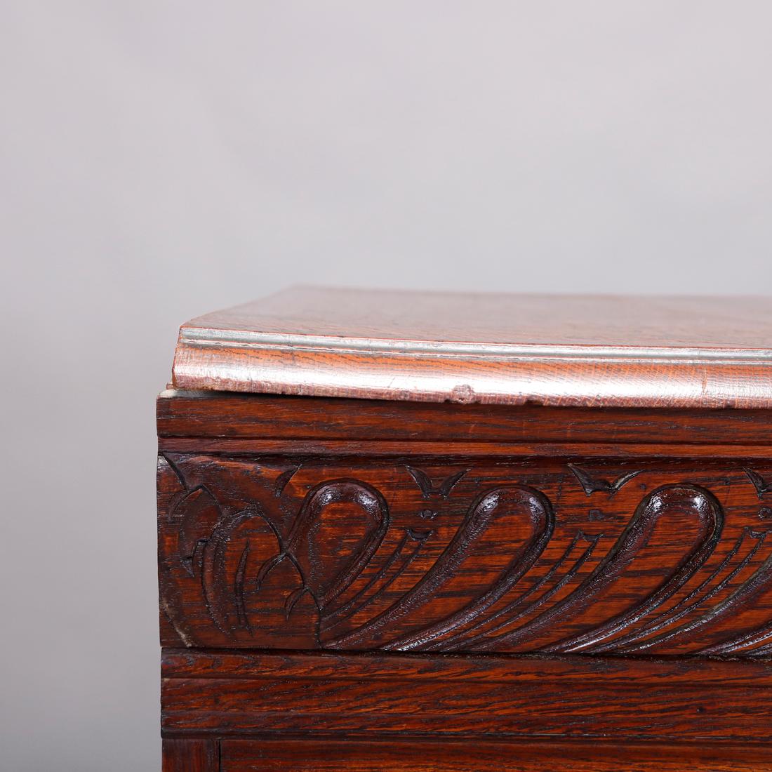 19th Century Antique Continental Figural Carved Oak Hunt Sideboard, Circa 1890