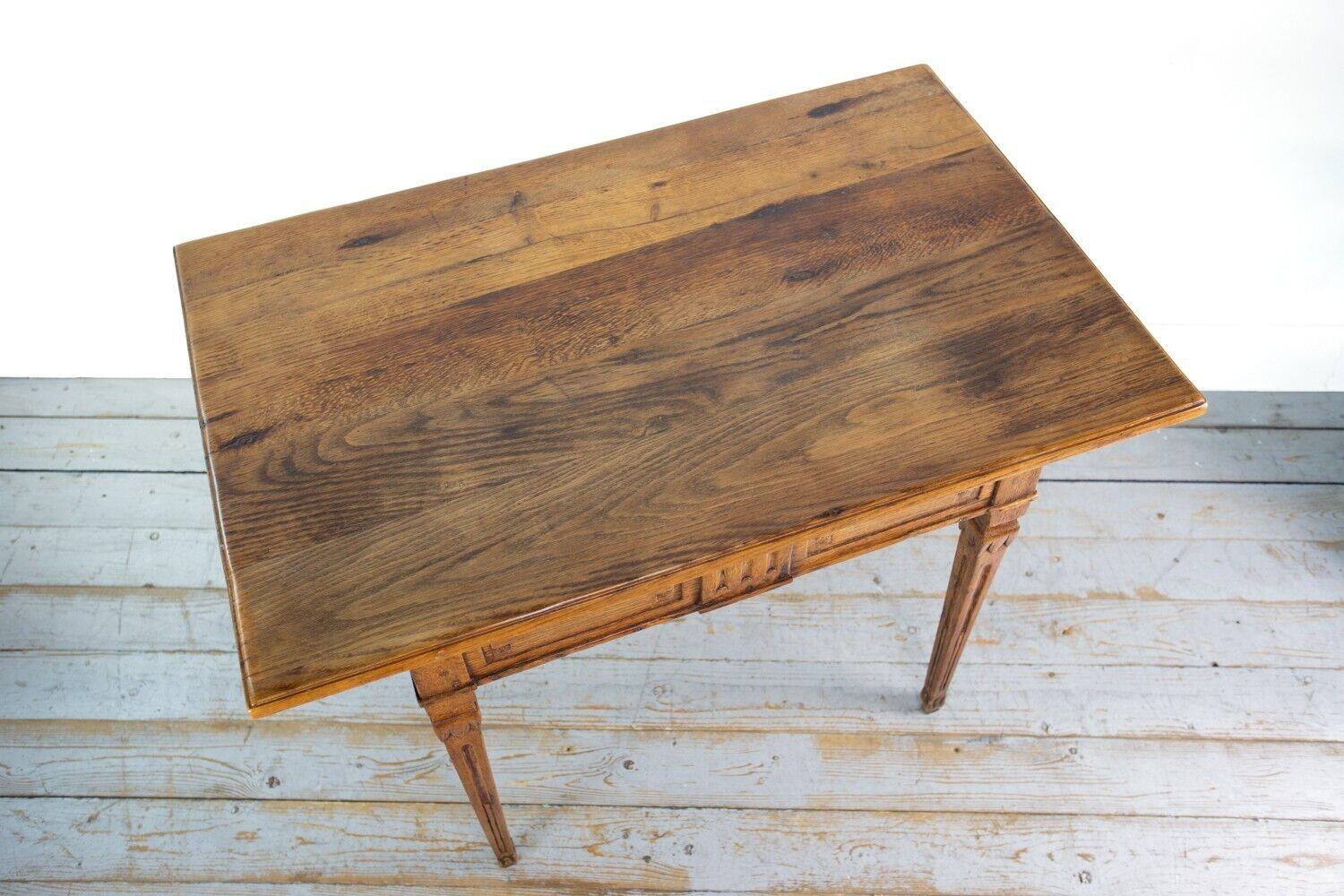 Antique Continental Geometric Oak Side Table For Sale 3