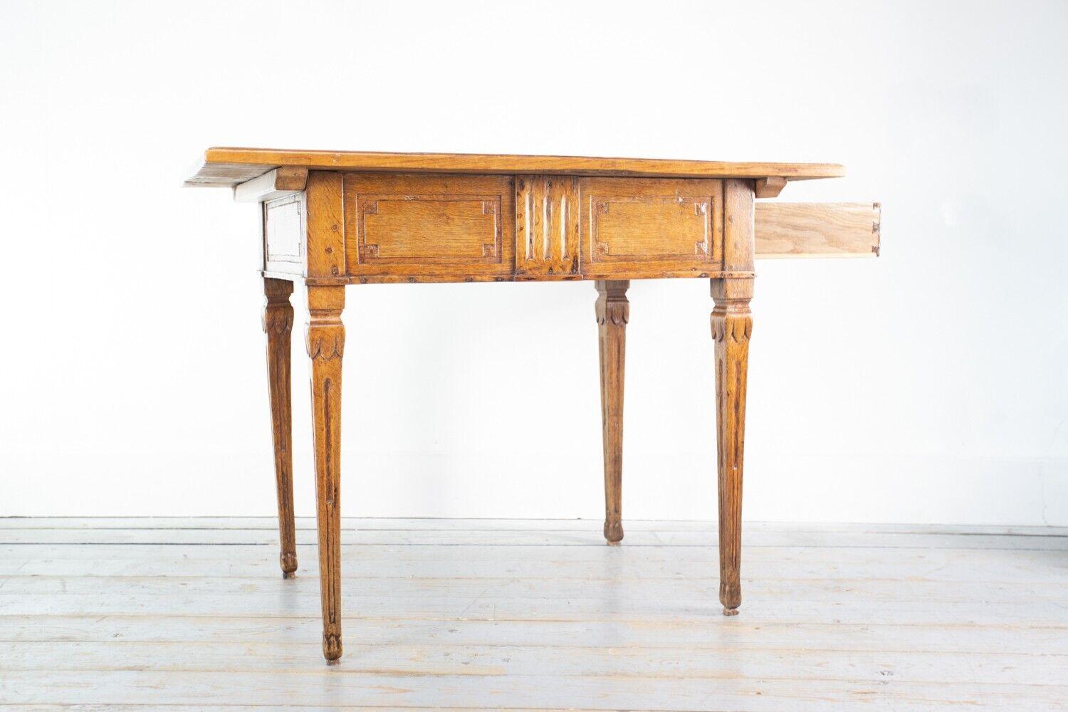Antique Continental Geometric Oak Side Table For Sale 4