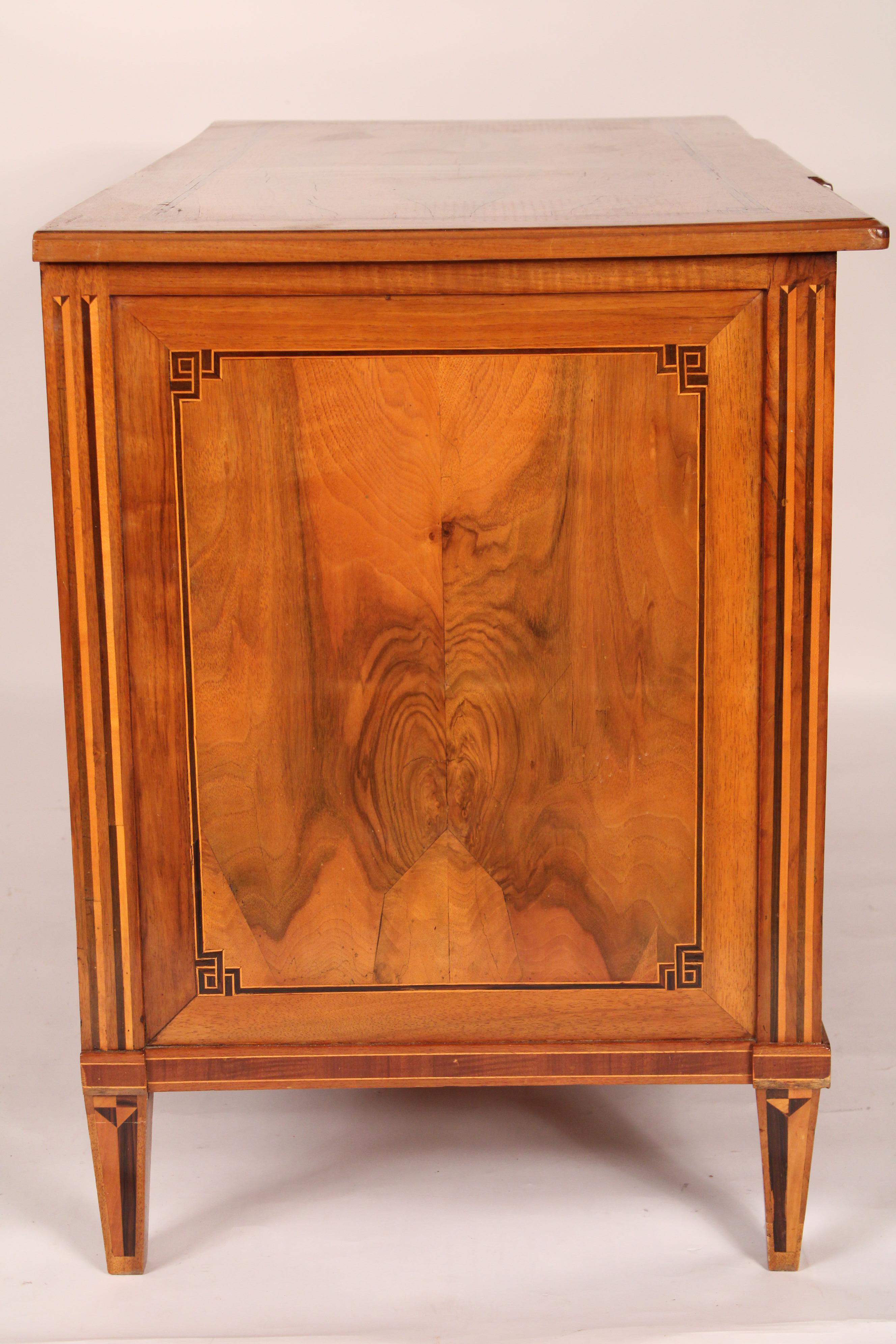 XIX secolo Antique Continental Louis XVI Style Walnut Chest of Drawers in vendita