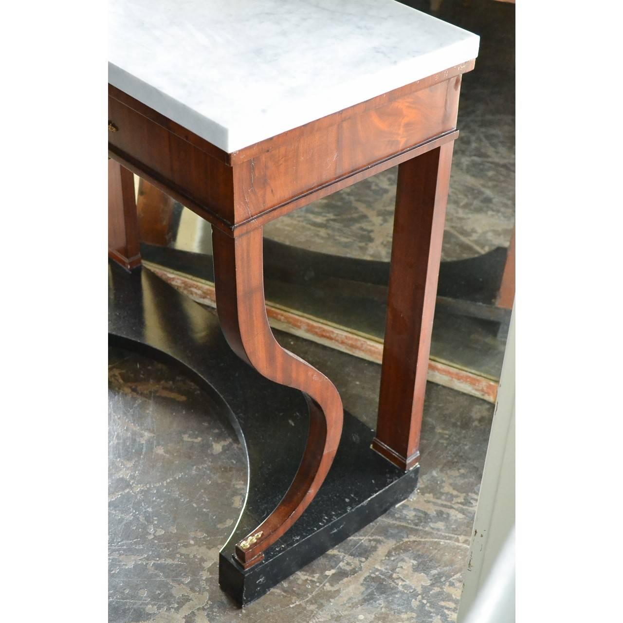 Early 20th Century Antique Continental Mahogany Console Table