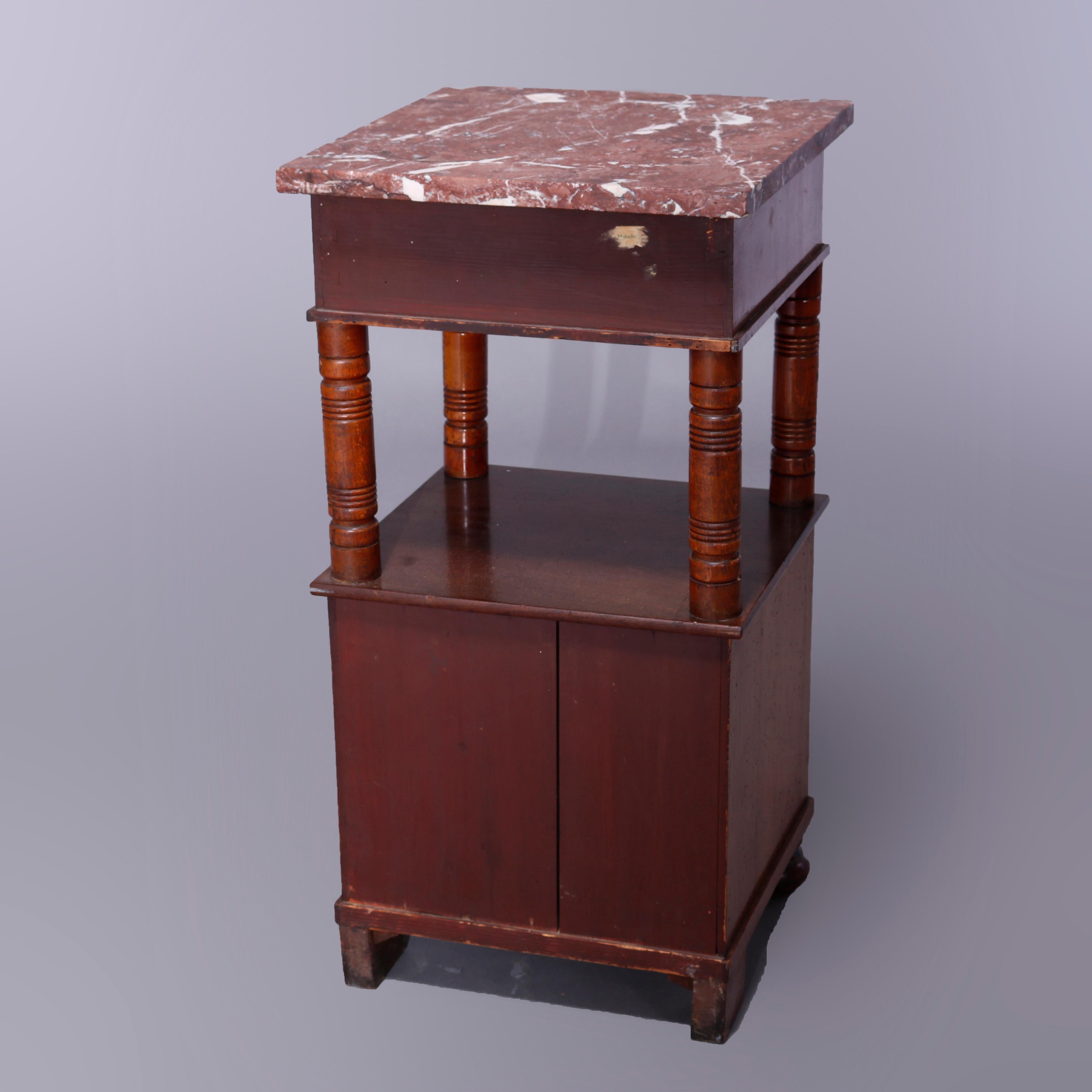 Antique Continental Mahogany Marble Top Side Stand, Circa 1900 2