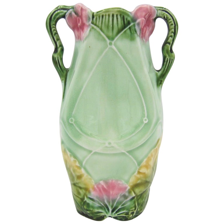 Antique Continental Majolica Vase at 1stDibs