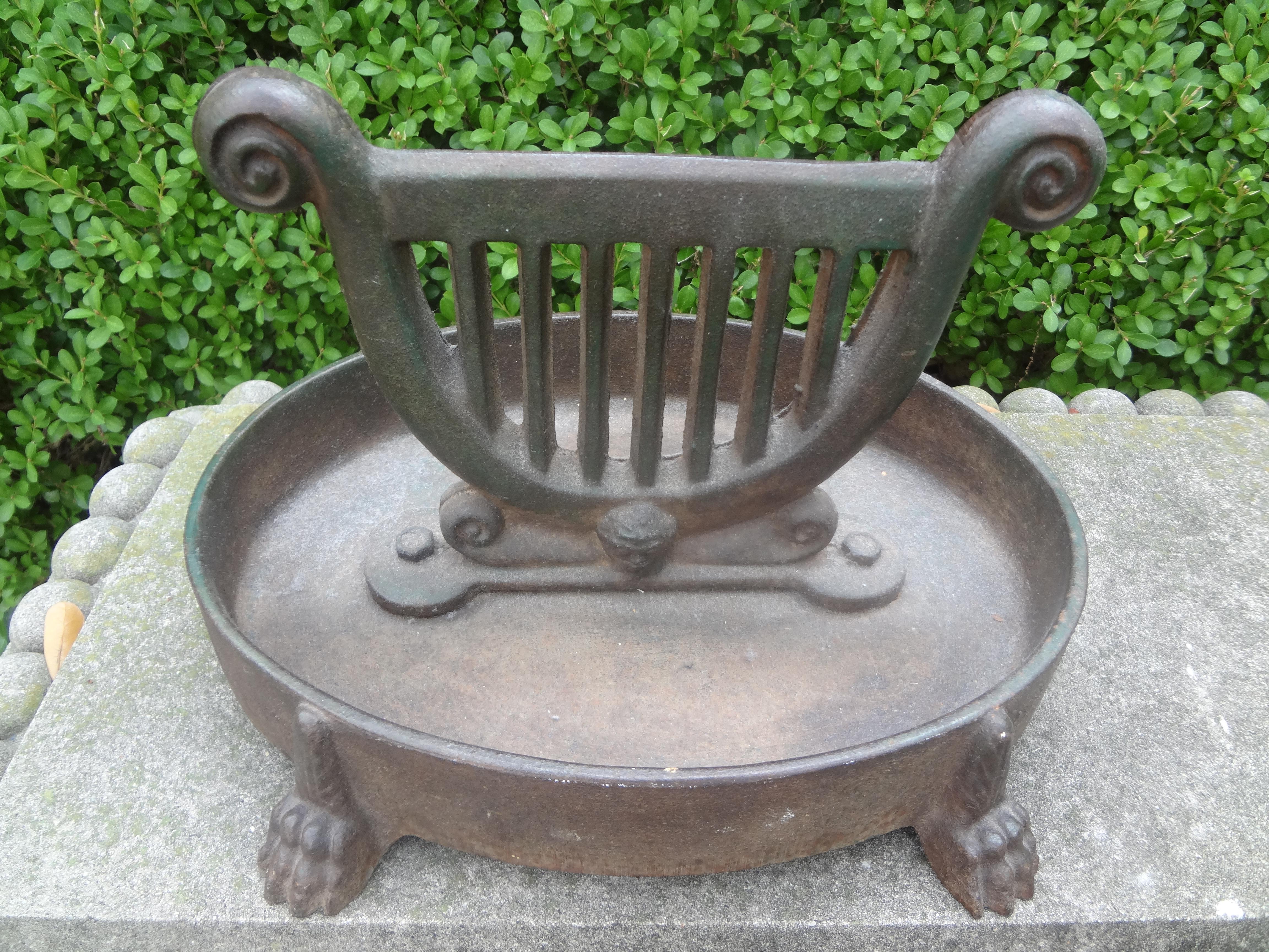 European Vintage Continental Neoclassical Style Iron Boot Scraper For Sale