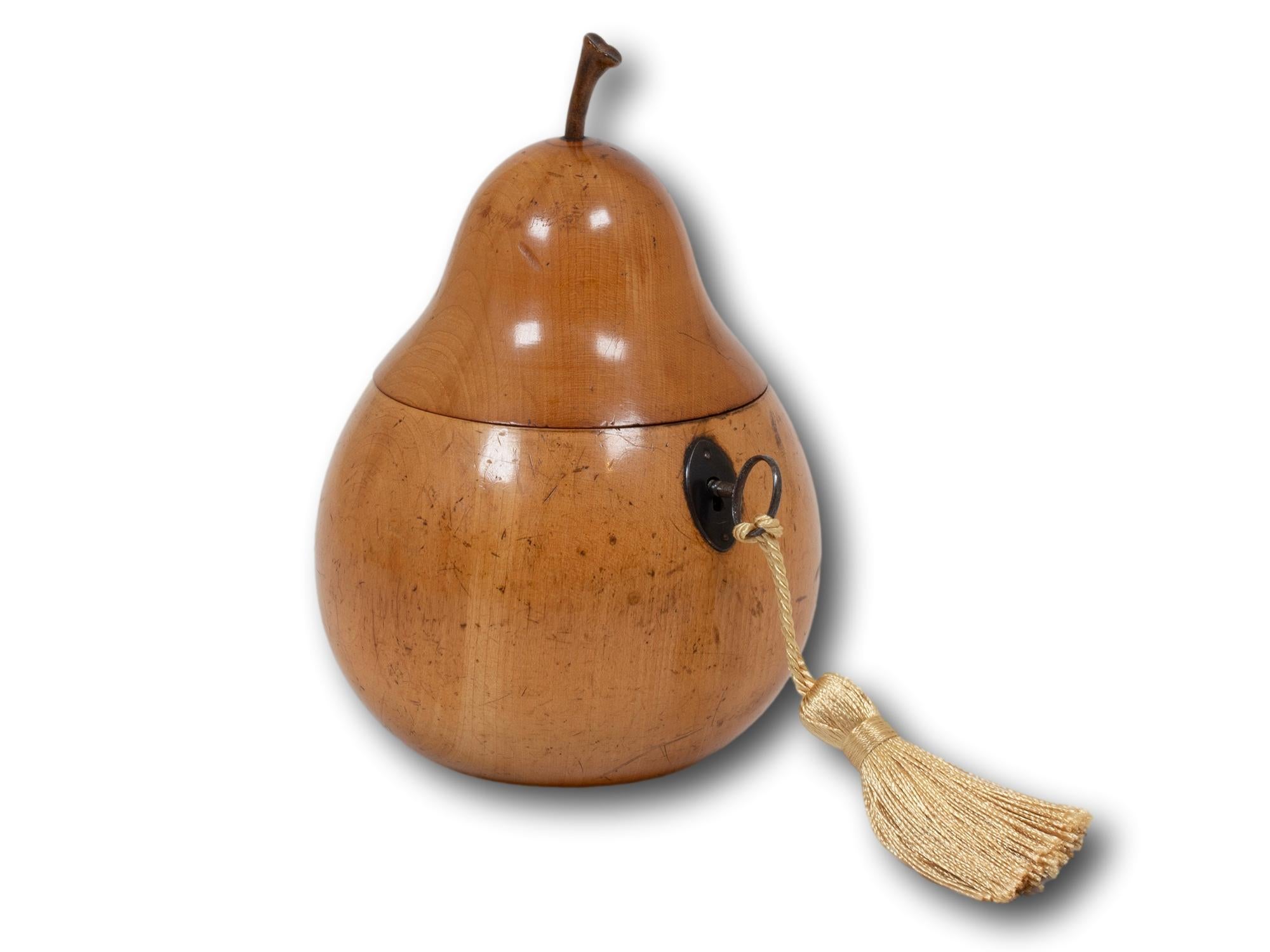 Caja de Té de Frutas de Pera Continental Antigua principios del siglo XIX en venta