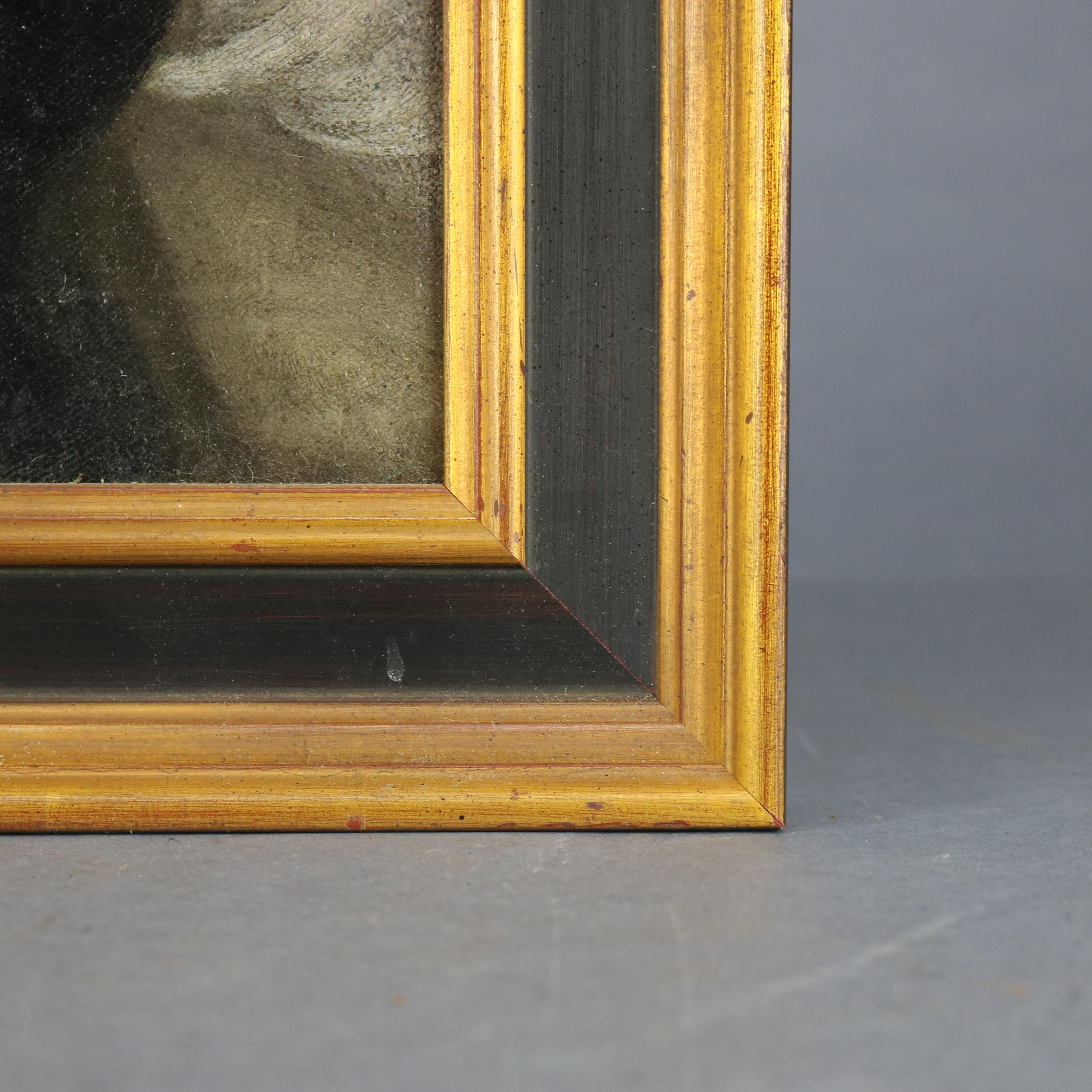 Antique Continental Oil on Canvas Portrait Painting of Young Woman, 19th Century 3