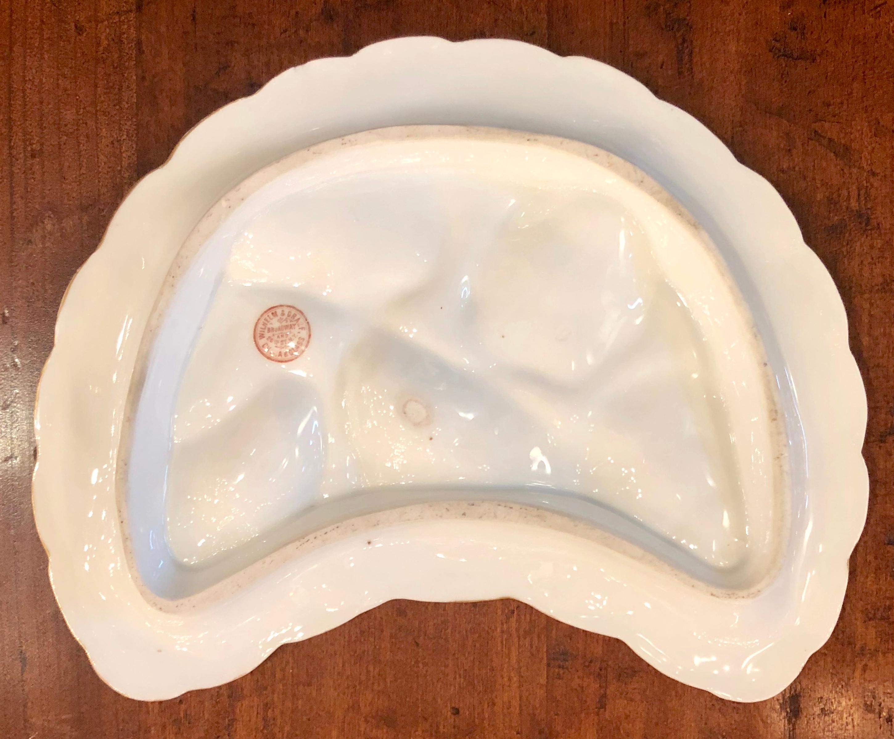 Antique Continental Oyster Plate Made for W. Graef Co., New York, circa 1900 In Good Condition In New Orleans, LA