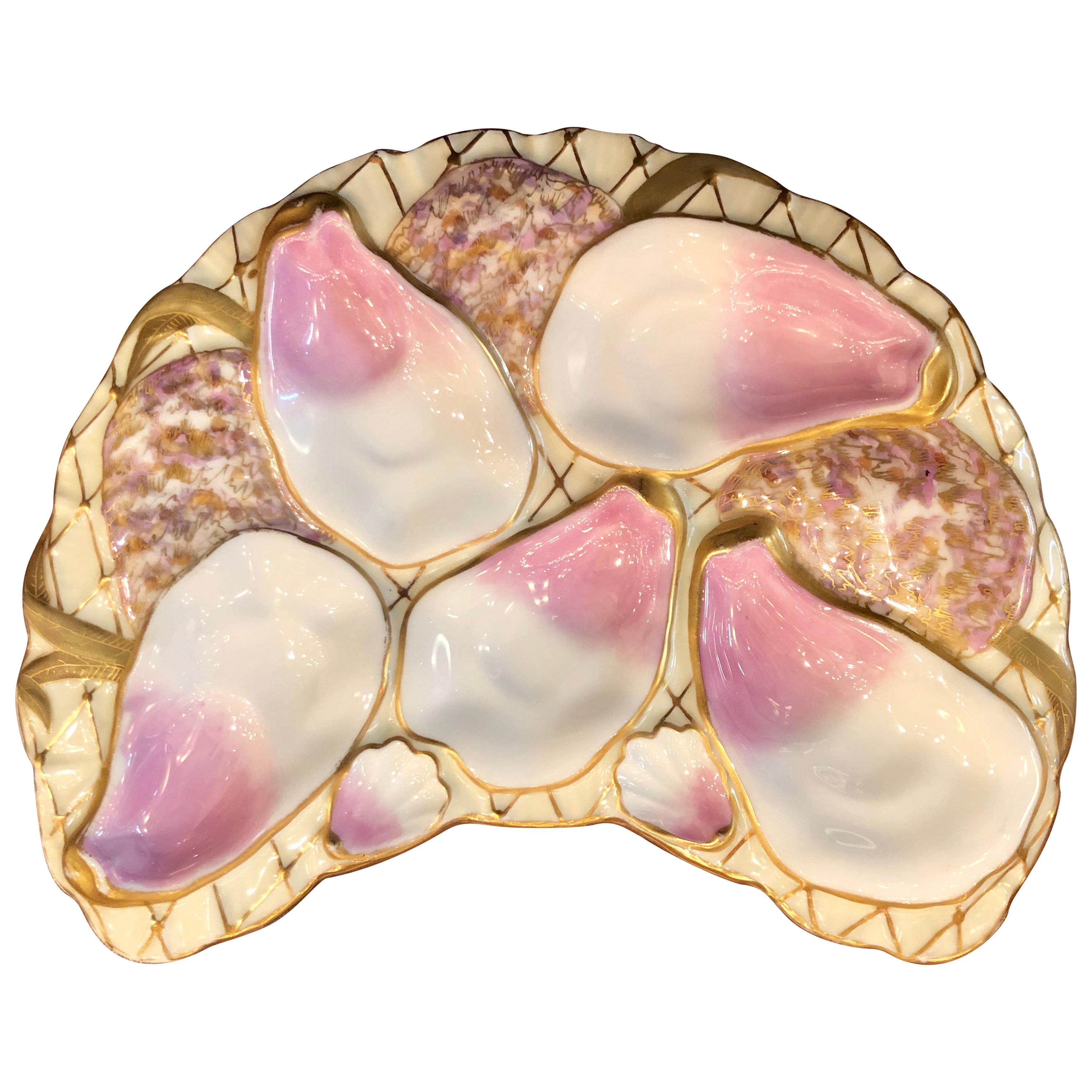 Antique Continental Oyster Plate Made for W. Graef Co., New York, circa 1900