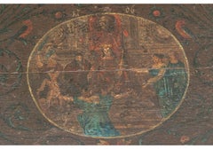 Antique Continental Paint Decorated Octagonal Tilt Top Tavern Table, Dated, 1706