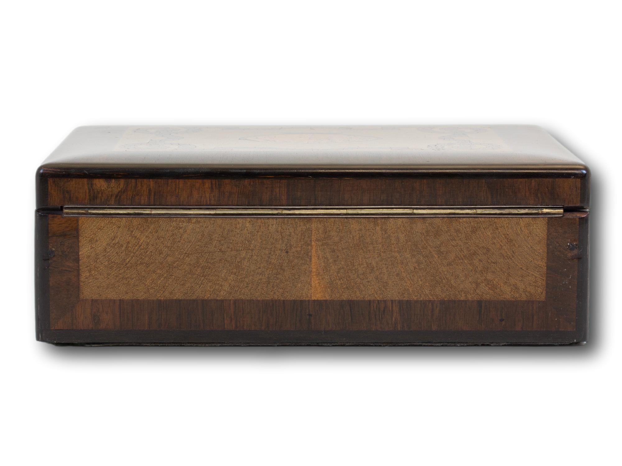 Palmwood Antique Continental Palm Coconut Inlaid Wood Box For Sale