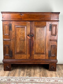 Antique Continental Pine Cupboard Probably German c. Early 18th Century