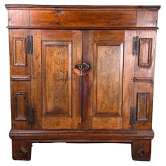 Antique Continental Pine Cupboard Probably German c. Early 18th Century