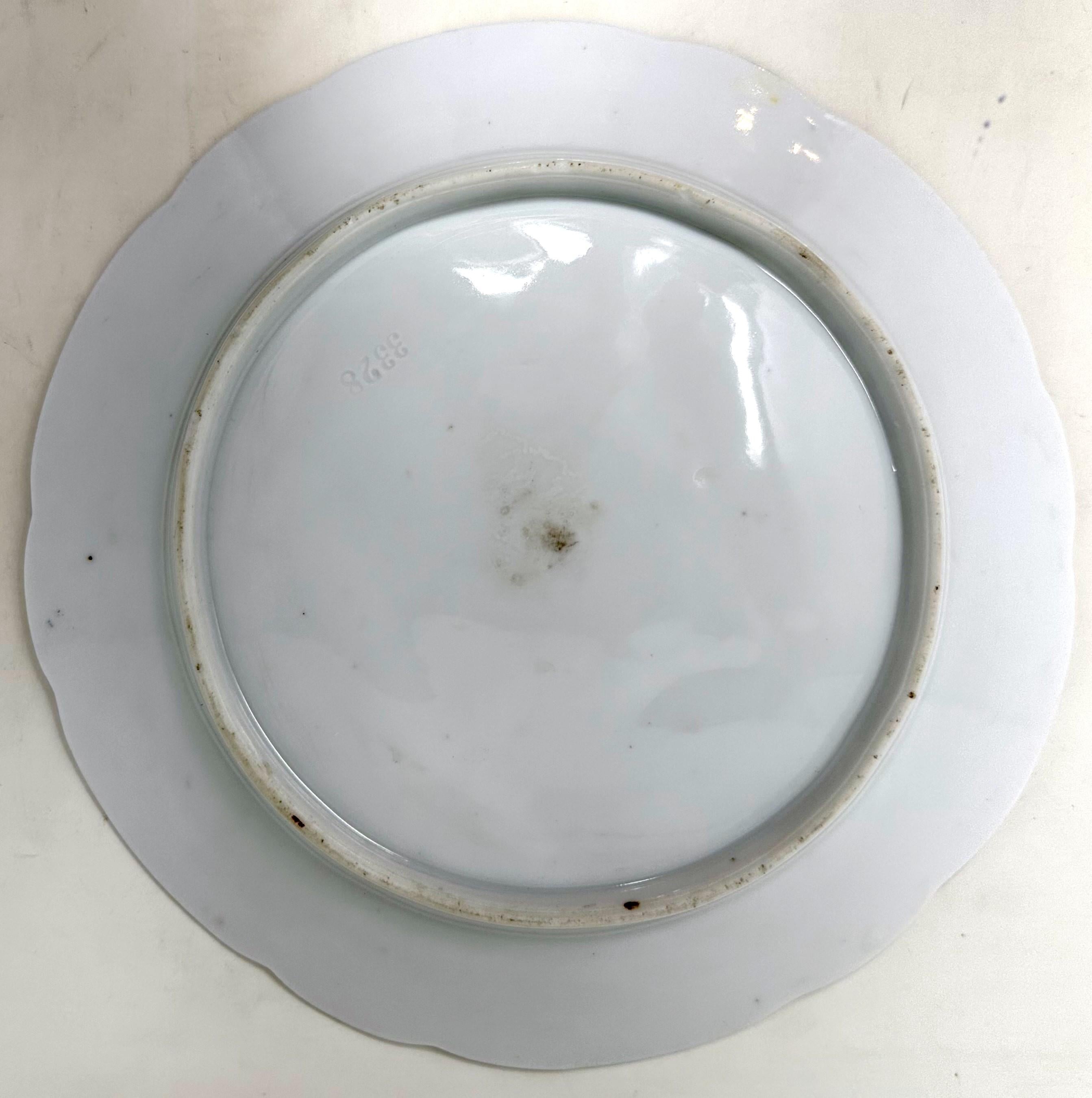 20th Century Antique Continental Porcelain Hand-Painted Purple Oyster Plate, Circa 1900.