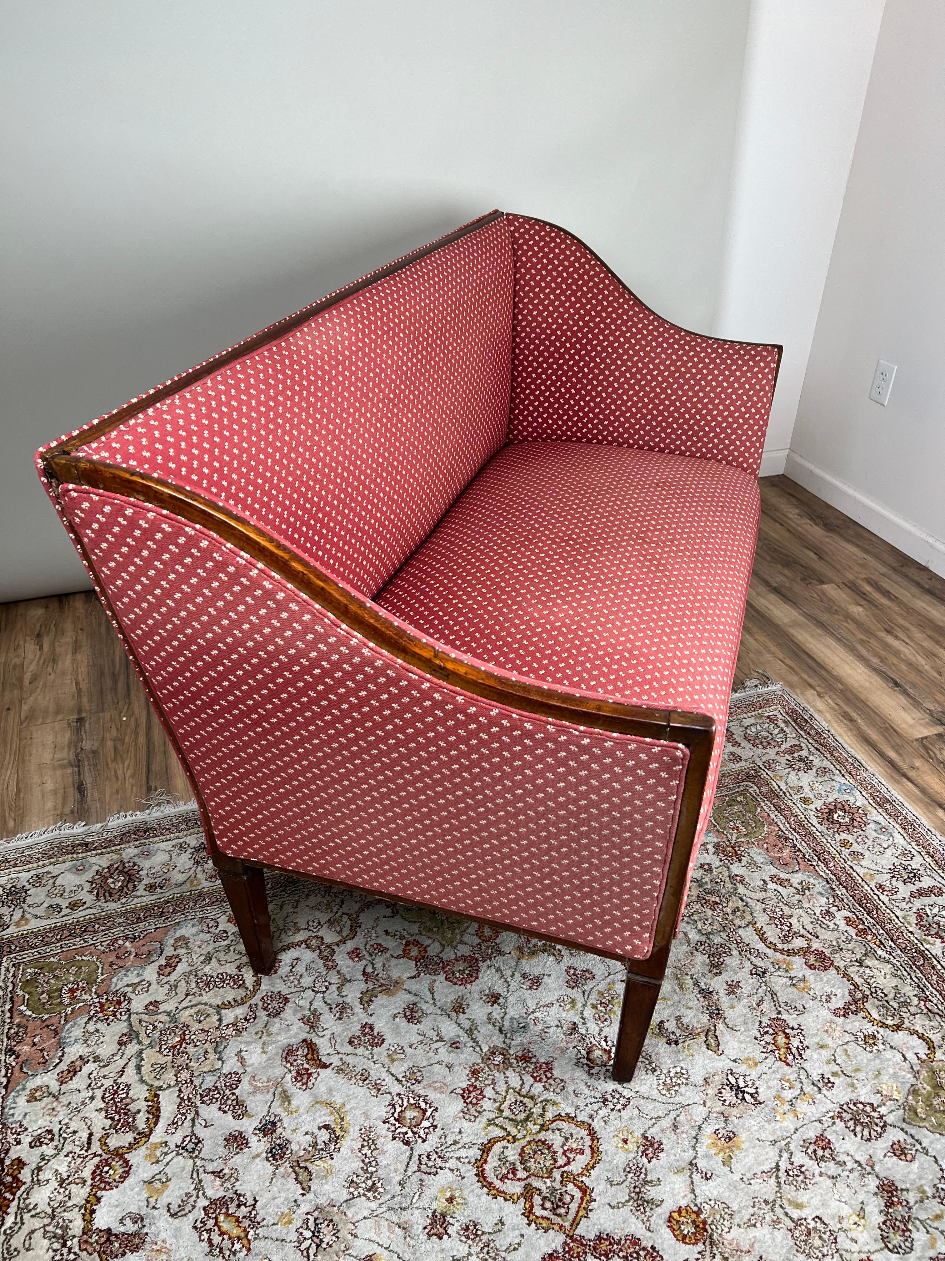 Fabric Antique Continental Possibly Austrian Settee c. Early 19th Century For Sale