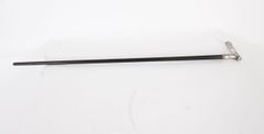 Antique Continental Silver Ebonized Walking Cane Stick 19th Century