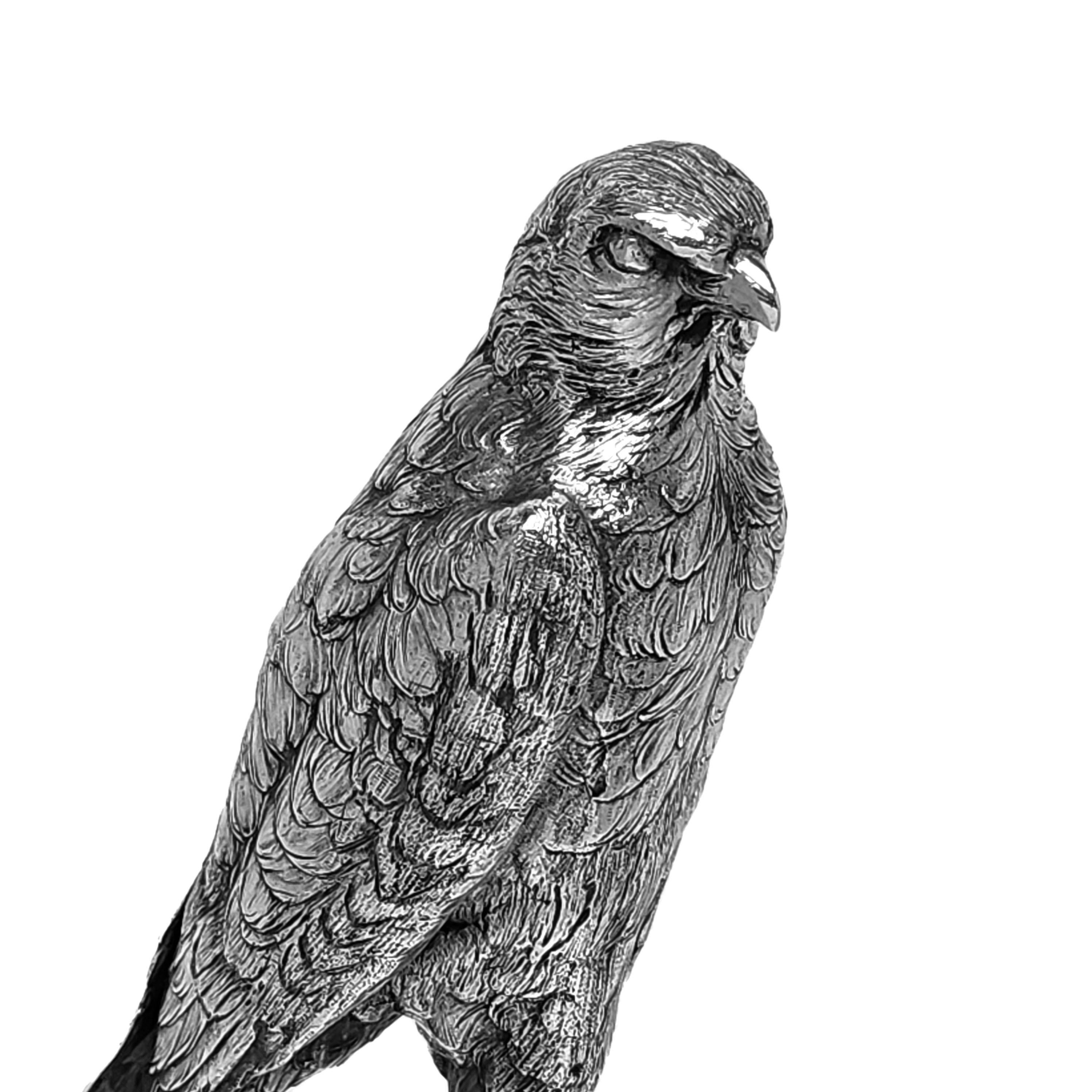 Antique Continental Silver Falcon Figurine Bird Model c Antique Continental Silver Falcon Figurine Bird Model c