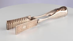 Antique Continental Silver Plate Asparagus Vegetable Tongs Cutlery