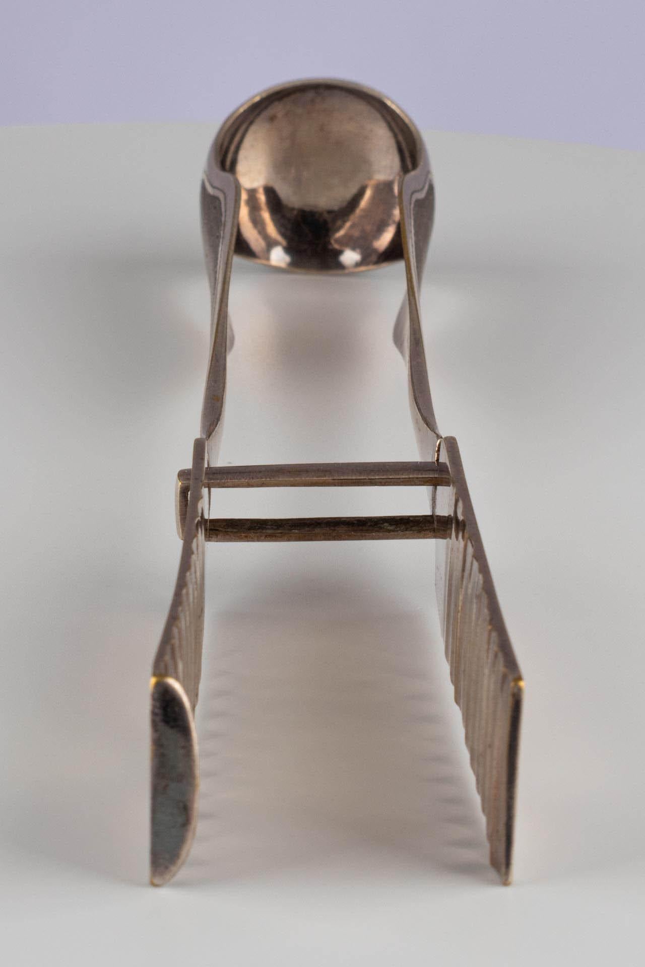 Inciso Antique Continental Silver Plate Asparagus Vegetable Tongs Cutlery in vendita