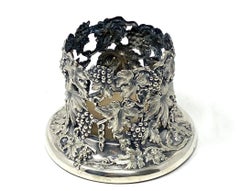 Antique Continental Silver Plated "Grape Leaves" Wine Coaster, circa 1920s