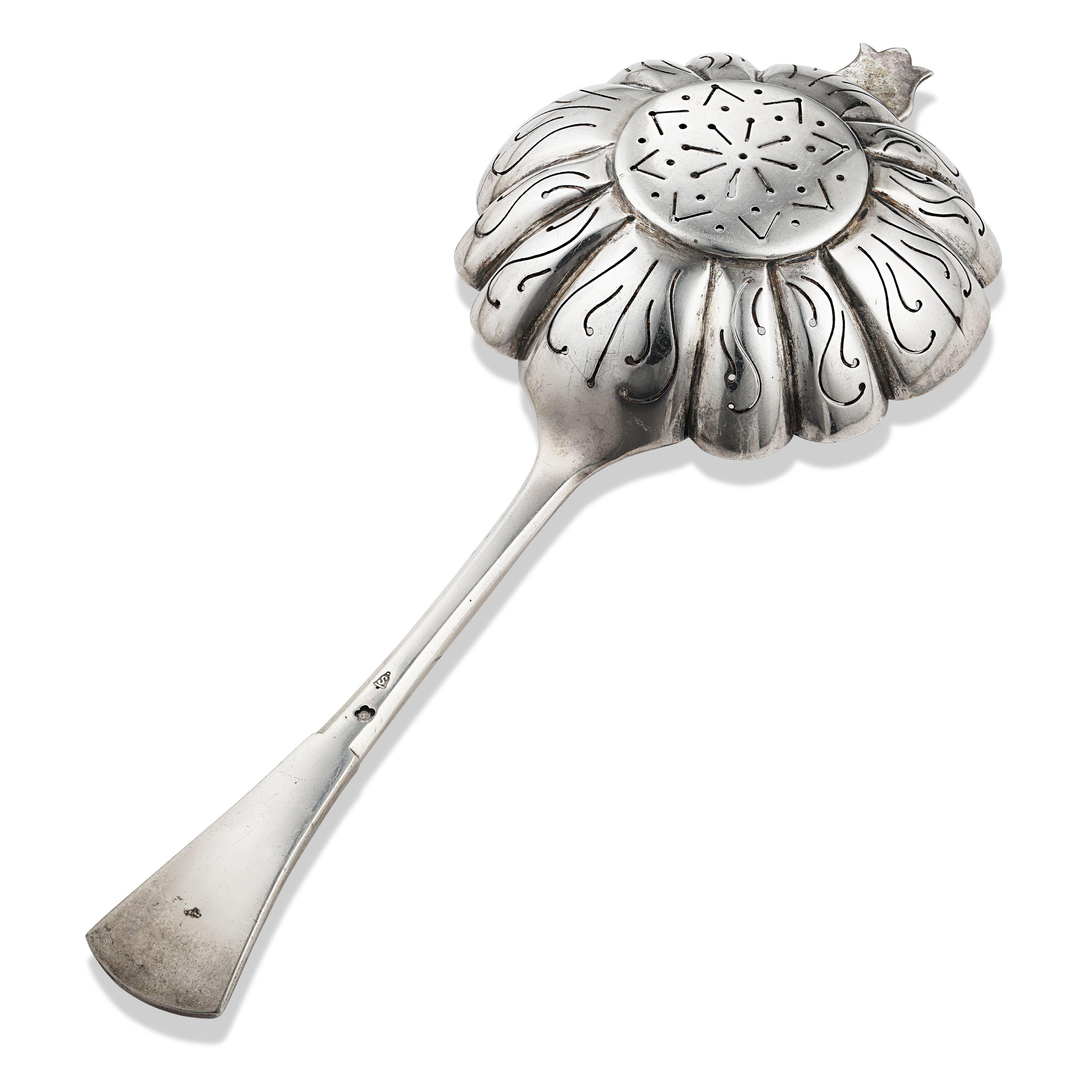 Victorian Antique Continental Silver Sugar Sifter Berry Serving Spoon Austria