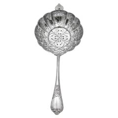 Antique Continental Silver Sugar Sifter Berry Serving Spoon Austria