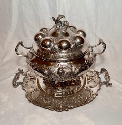 Antique Continental Silver Tureen and Platter, Circa 1880-1890