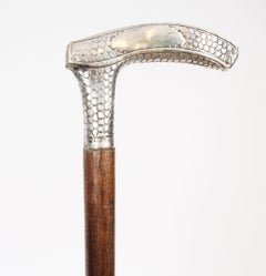 Antique Continental Silver Walking Stick 19th Century Circa 1880