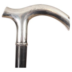 Antique Continental Silver Walking Stick Cane 19th Century