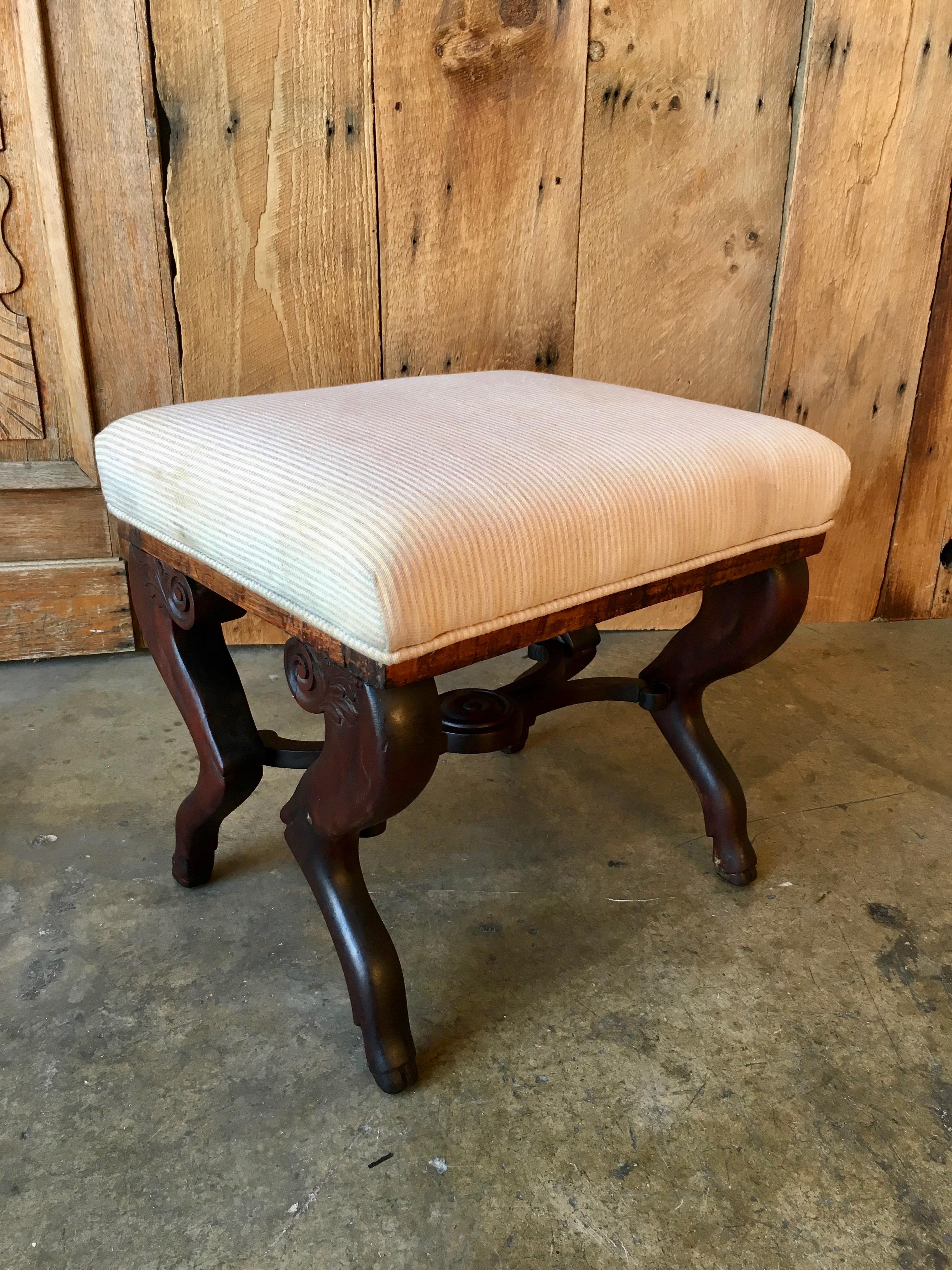 Regency Revival Antique Continental Stool