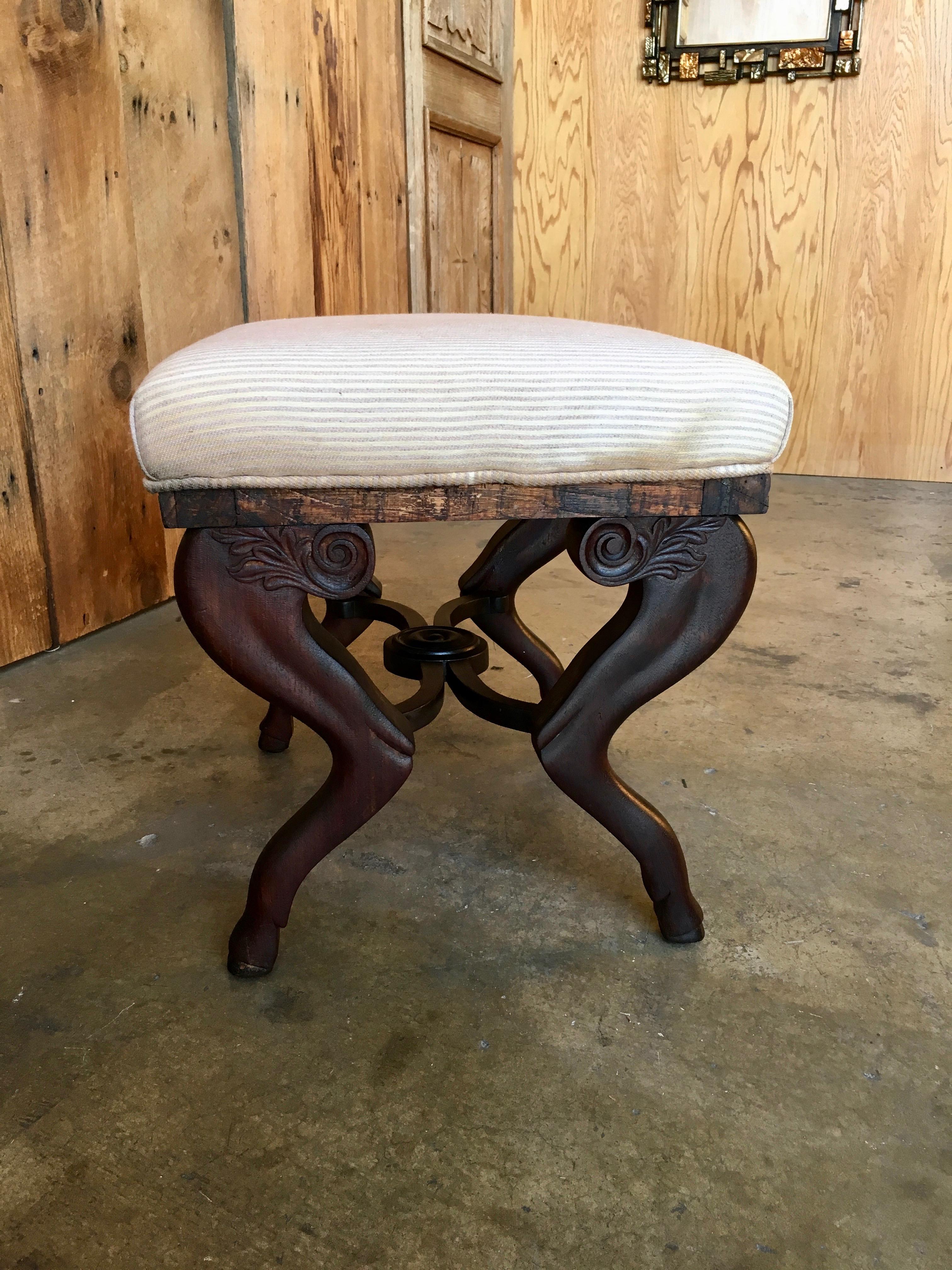 Upholstery Antique Continental Stool