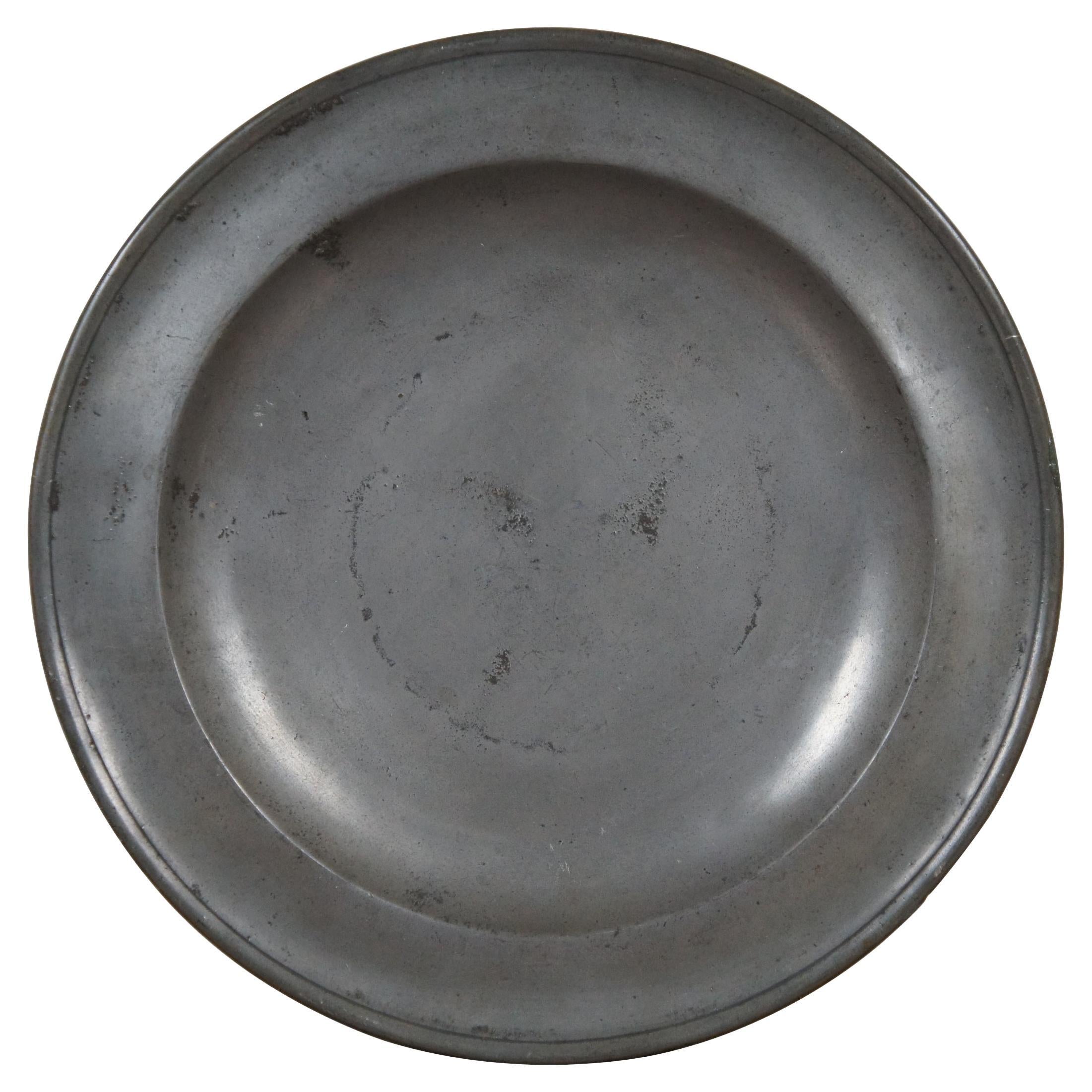Antique Continental Thomas & Townsend Compton London Pewter Charger Plate 15"