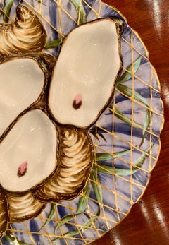 Antique Continental Turkey Pattern Oyster Plate Made for Davis Collamore & Co