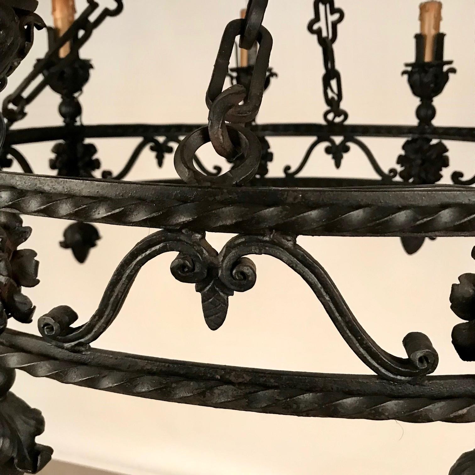 lustre ancien fer forge