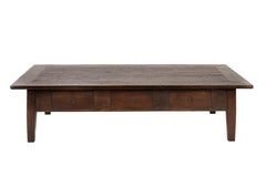 Antique converted 19th Century Dutch Colonial Teak Warm Brown Large Coffee Table