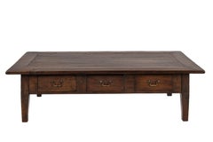 Antique converted 19th Century Dutch Colonial Teak Warm Brown Large Coffee Table