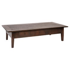 Antique converted 19th Century Dutch Colonial Teak Warm Brown Large Coffee Table