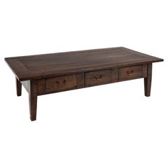 Antiquité convertie 19ème siècle Dutch Colonial Teck Warm Brown Large Coffee Table