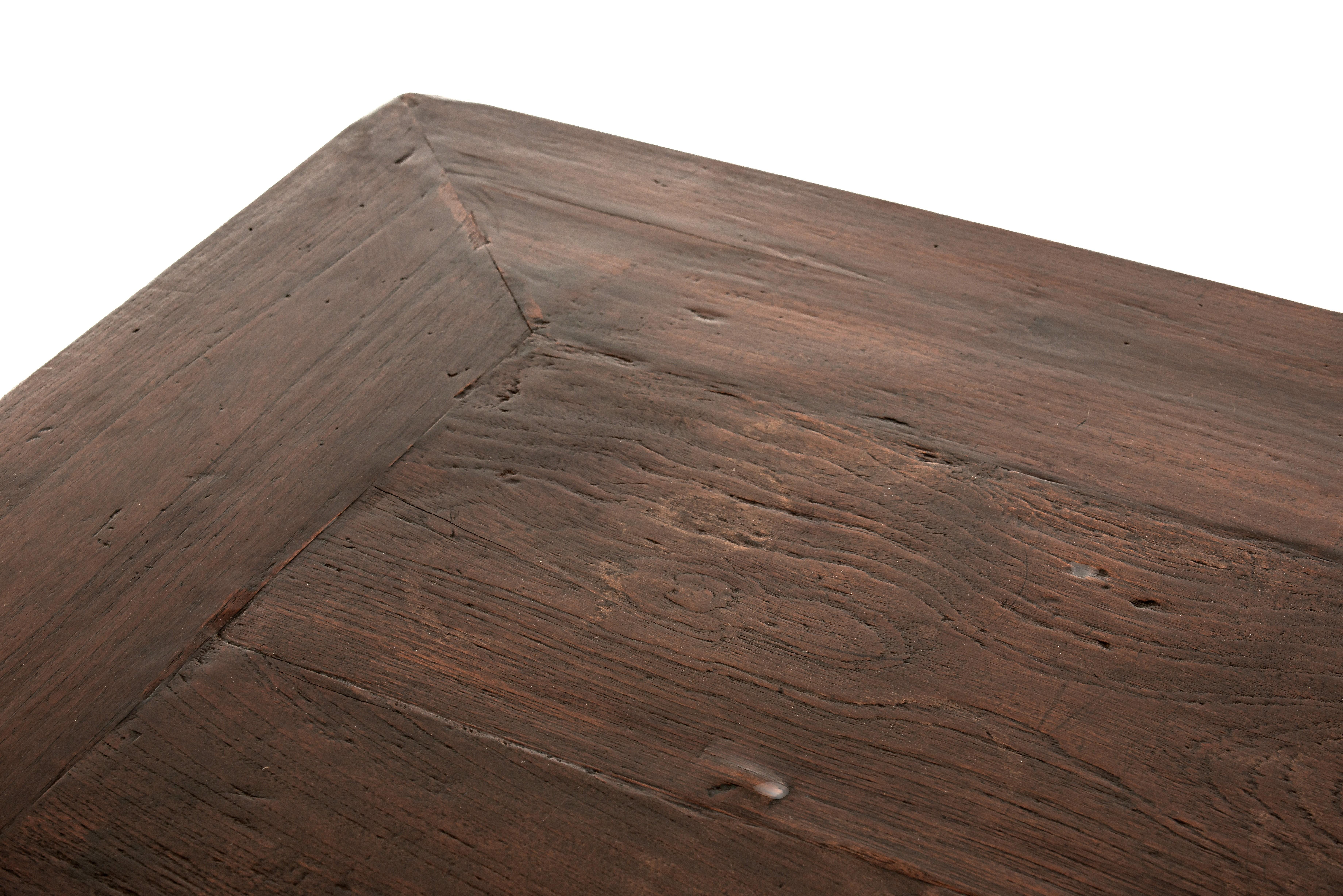Antique converted 19th Dutch Colonial Teak Dark Warm Brown Large Coffee Table For Sale 5