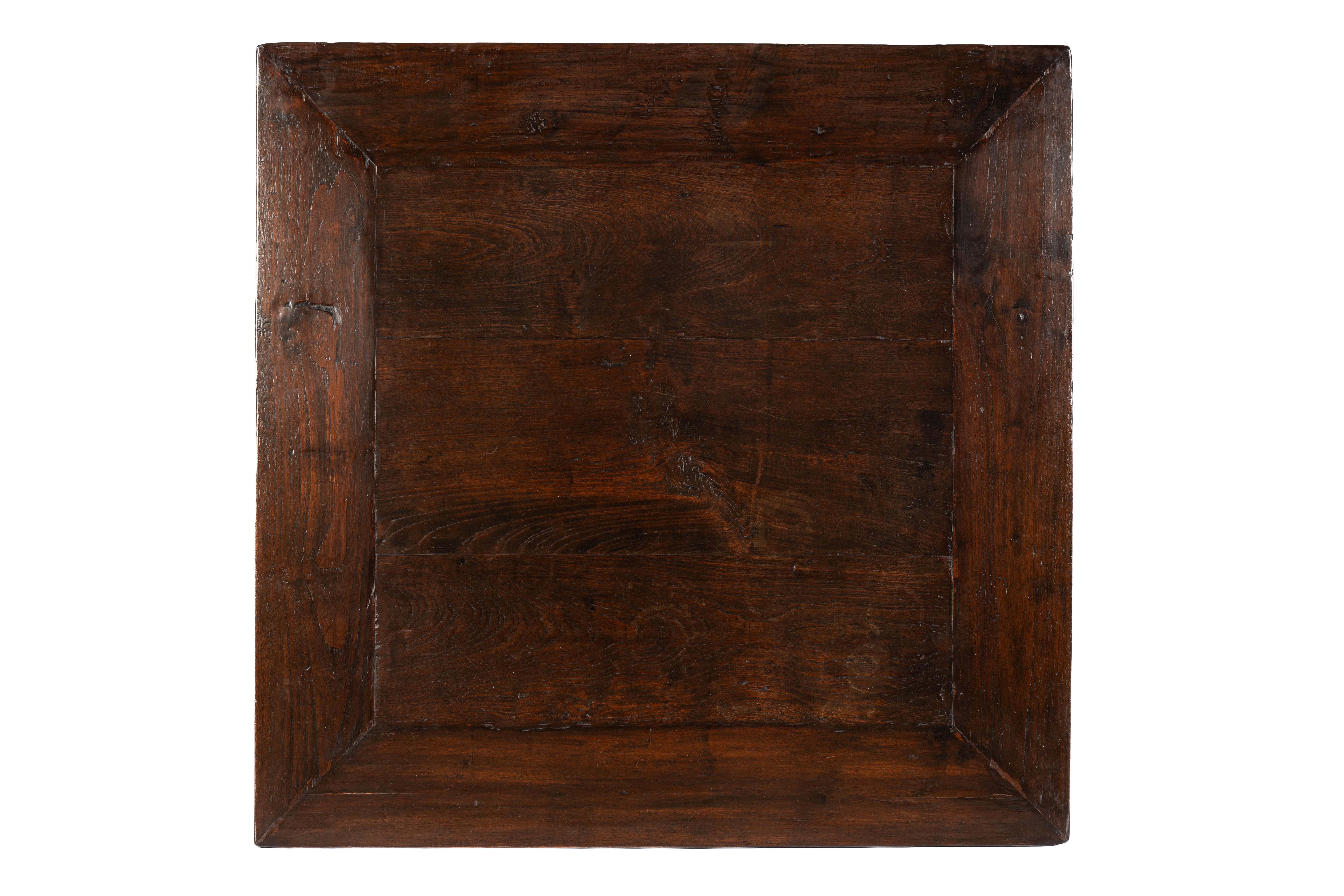 Antique converted 19th Dutch Colonial Teak Dark Warm Brown Large Coffee Table For Sale 2