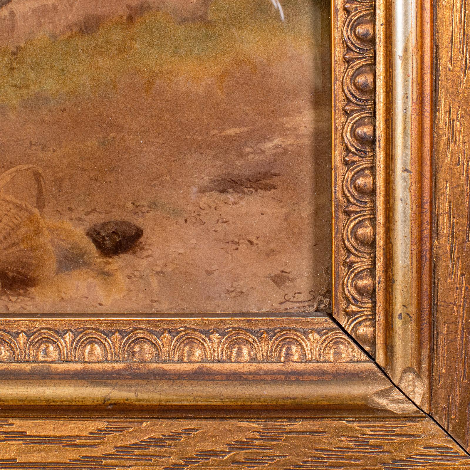 Impression sur verre convexe ancienne, continentale, art encadré, impressionniste, victorienne en vente 1