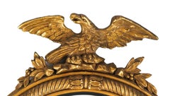 Antique Convex Mirror with Eagle Motif, 20th Century