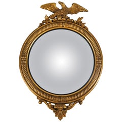 Miroir convexe antique avec motif d'aigle:: 20ème siècle